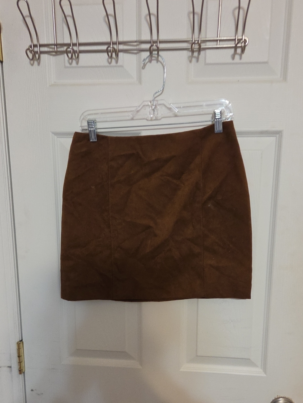 H&M Brown Suede-Look Mini Skirt